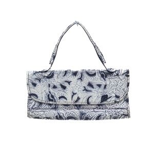 RARE 90s‎ Fendi Embossed Floral Leather Baguette Clutch Bag